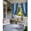 Tende da esterno a righe blu navy e bianche con occhielli impermeabili 4