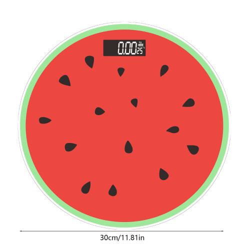 Glass Bathroom Scale with Fruit Pattern, 400 lbs, High 2