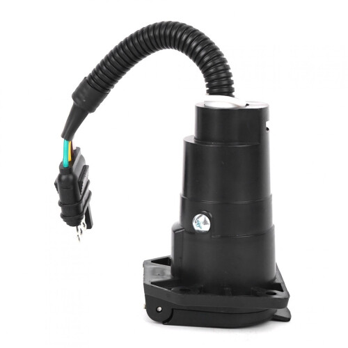 4-Way to 7-Pin Trailer Adapter with Bracket Waterproof US 2
