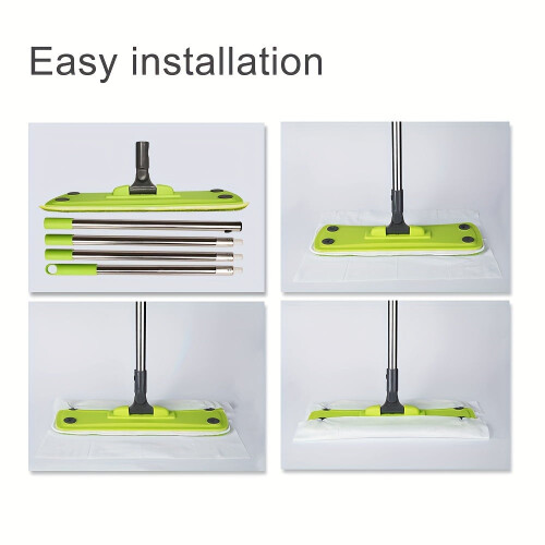 Balai plat en microfibre pour parquets avec 2 embouts lavables 1