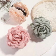 Pinzas para el cabello con forma de flor de rosa, tela de algodón, 16 colores.