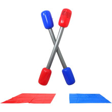 Juego de lucha inflable para jardín, set de gladiadores con palos y colchoneta