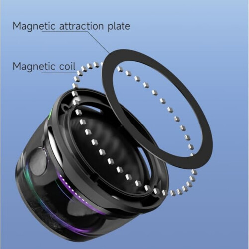 Μαγνητικό ηχείο Bluetooth, έγχρωμο φως RGB - εφέ ήχου surround 3D, βάση τηλεφώνου συμβατή 1