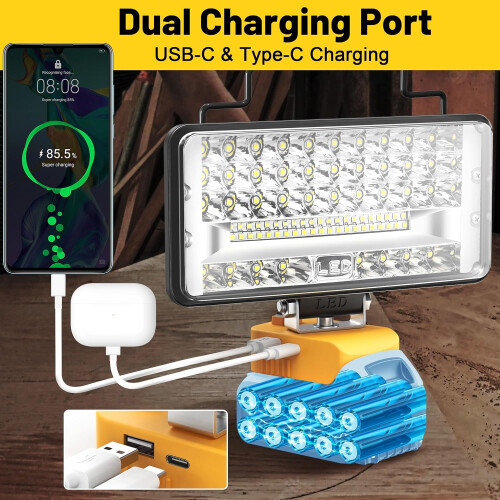 Φως εργασίας LED για μπαταρία Dewalt 20V 145W 14500LM 1