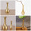 Vaso per fiori artificiali oro e blu (2 pezzi) 5
