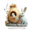 Cute Rabbit & Easter Egg Acrylic Table Signs, 2D Flat Decor for Bedroom, Living Room, Study – Compatible with Easter Themes 5