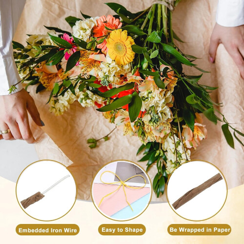 Flower Bouquet Wrapping Wire Brown 164 ft 1 roll 2