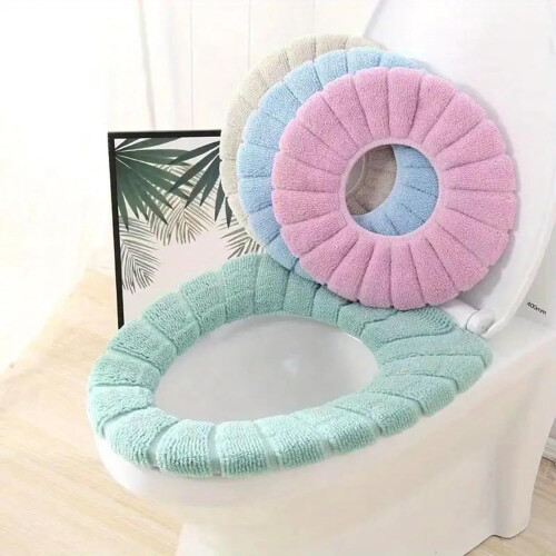WC-Sitzbezug, weich, dicker, waschbar, blau 2