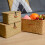 Panier de rangement rectangulaire en jonc de mer avec couvercle (1 pièce) 3