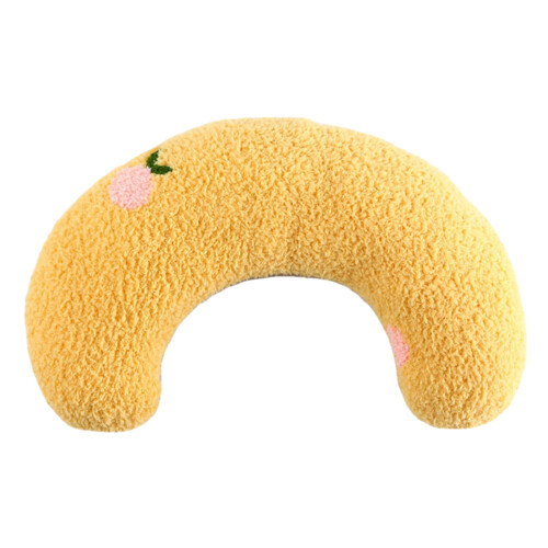 Cuscino morbido a forma di U per cani e gatti, colore giallo. 1