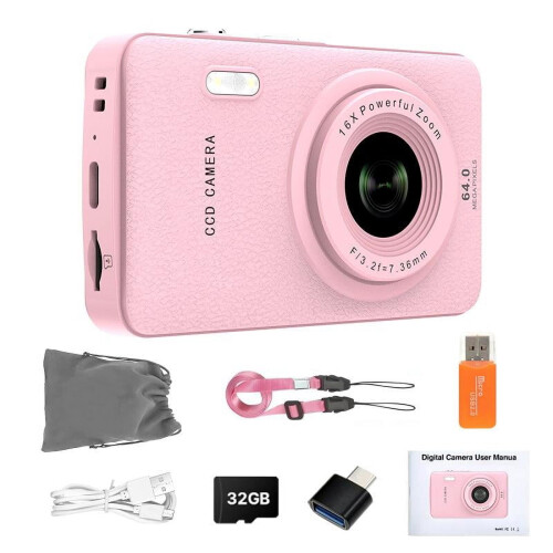 Caméra numérique 1080p, autofocus, zoom 16x, 32 Go 1