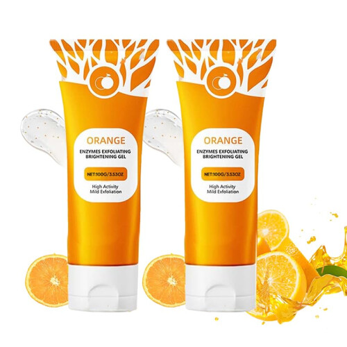 2 gels exfoliants orange, corps, visage