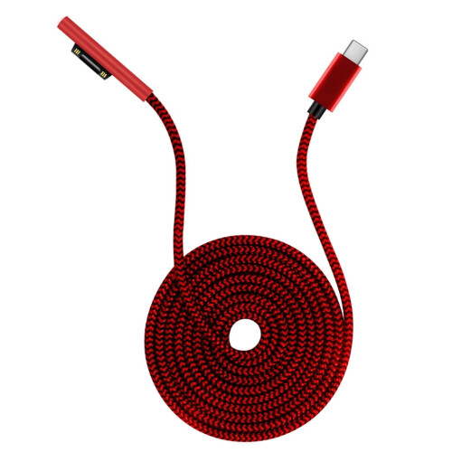 Cabo de carregamento rápido Type-C compatível com Microsoft Surface Pro 3, 4, 5, 6 e 7. 1
