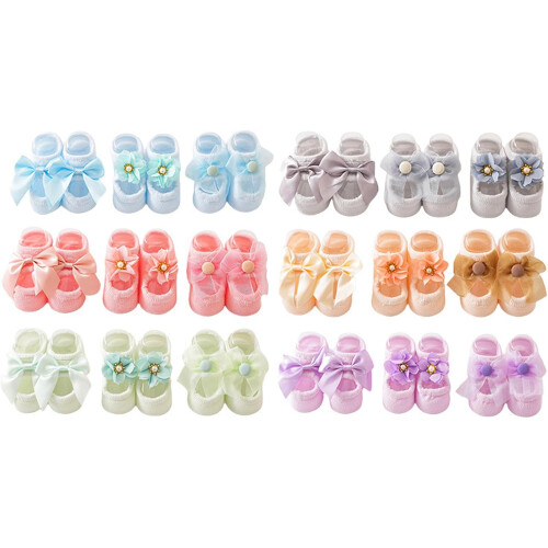 12 paires chaussettes bébé, dentelle