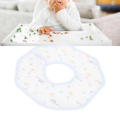 Babador de algodão macio e absorvente para bebê, azul claro, pacote com 3 unidades. 1
