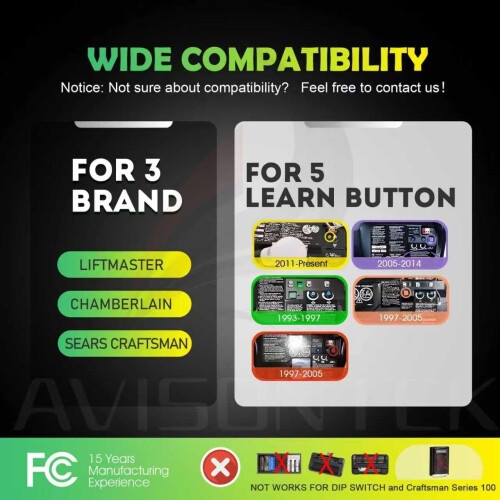 Telecomandă universală pentru deschiderea ușii de garaj, pachet de 2 1
