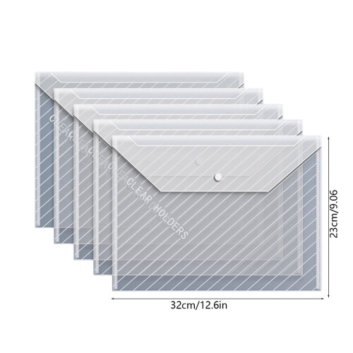 A4 Plastic Envelopes with Snap Closure 10 Pcs 1