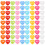 Hjerteformede plastiktrykknapper assorterede farver 20 stk. 7