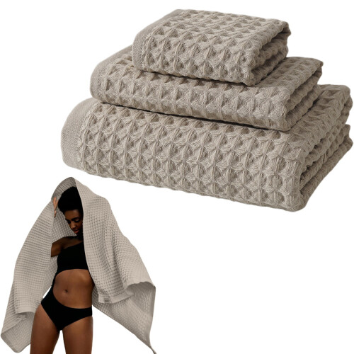 Ensemble de serviettes de bain en coton turc doux et absorbant, 3 pièces 1