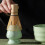 Frusta da matcha in ceramica, rosa e beige, 1 pezzo 7