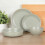 Dinah stoneware double bowl set sage green 16 pcs 2
