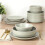Dinah stoneware double bowl set sage green 16 pcs 3