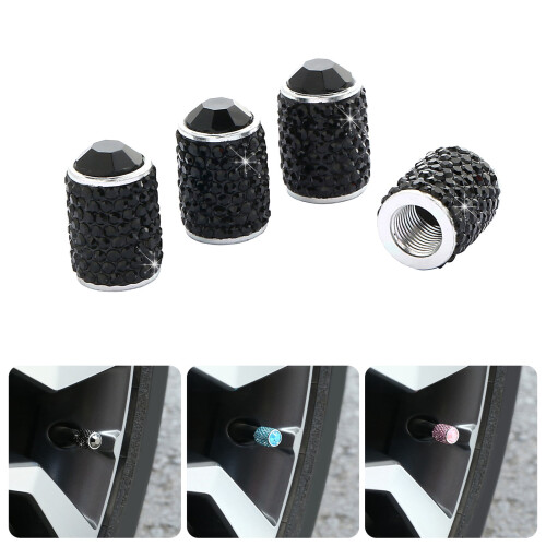 Metalen ventieldopjes met strass-steentjes (4-pack) 1