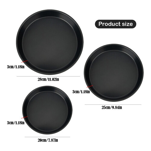 Forma de pizza antiaderente em aço carbono de 7,5 polegadas (19 cm) de profundidade 2