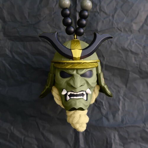 Samurai Hannya Ciondolo per specchietto per auto Casco Oni giapponese 1