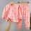 Ensemble pyjama enfant rose clair, haut à manches longues et élastique 2