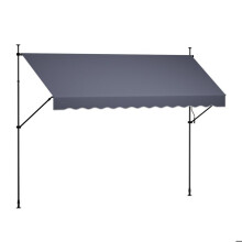 Store Manuel sans Perçage-Duoku-Auvent Rétractable de 350 cm pour Terrasse et Balcon, Équipé d'une Manivelle, Hauteur Ajustable