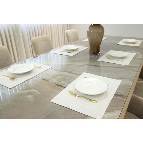 Washable Placemat Set Light Beige 13x19 Inch 4 Pack 2