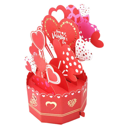 Valentinstag-Ballons, goldgeprägte 3D-Karten