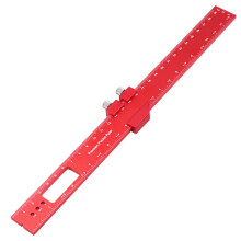 Règle de poche en métal pour le travail du bois avec butée coulissante, unités métriques/pouces