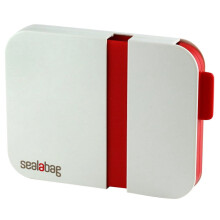Portable heat sealer for food bags, red