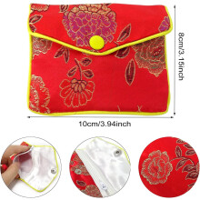 Silk Jewelry Pouch Brocade Embroidered 12 pcs
