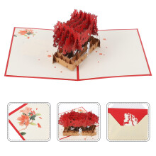 Anniversary Greeting Card Red Paper Romantic Design 1 Set