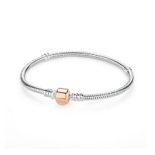 925 Sterling Silver Heart Charm Bracelet for Women Rose