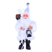 Figura de peluche de Papá Noel con lámpara de queroseno navideña