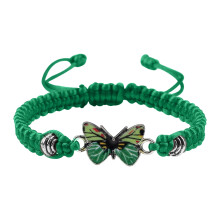 Butterfly Charm Bracelet Adjustable Handwoven for Teens