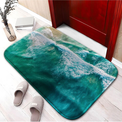 Beach Waves badetæppe skridsikkert memory foam L 1