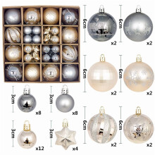 Christmas Tree Ornaments Shatterproof Iron Grey Champagne