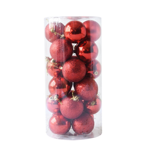 Christmas Tree Ball Ornaments Red Glossy 24 pcs