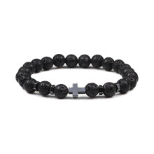 Cross Beads Stretch Bracelet for Men and Women