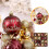 Christmas Ball Ornaments Set Gold Shatterproof Plastic 42 1