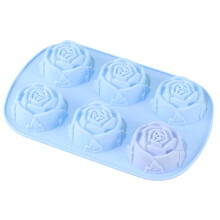 Silicone Rose Cake Mold 6-Grid Non-Stick Heat-Resistant