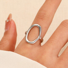 Rose Gold Guitar Ring for Women Stainless Steel Oval Open