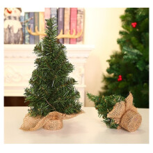 Mini Christmas Tree with Snow Wood Base Indoor Decor