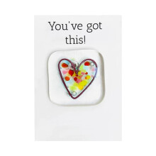 Fused Resin Heart Pocket Token Handmade Keepsake Gift