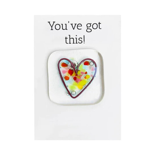 Fused Resin Heart Pocket Token Handmade Keepsake Gift